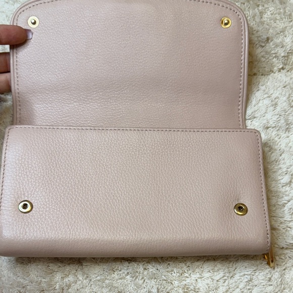 Tory Burch Blush Pink Britten Duo Envelope Continental Wallet with Gold Logo - Picture 9 of 13